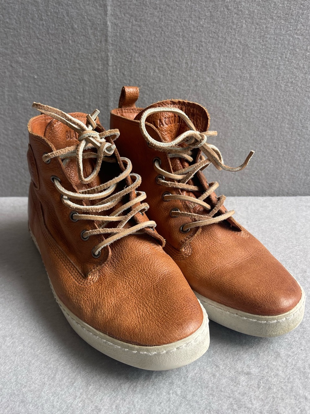Women’s Blackstone Leather High Top Lace Up Boot Sneaker Size 37. (6.5US) Cognac